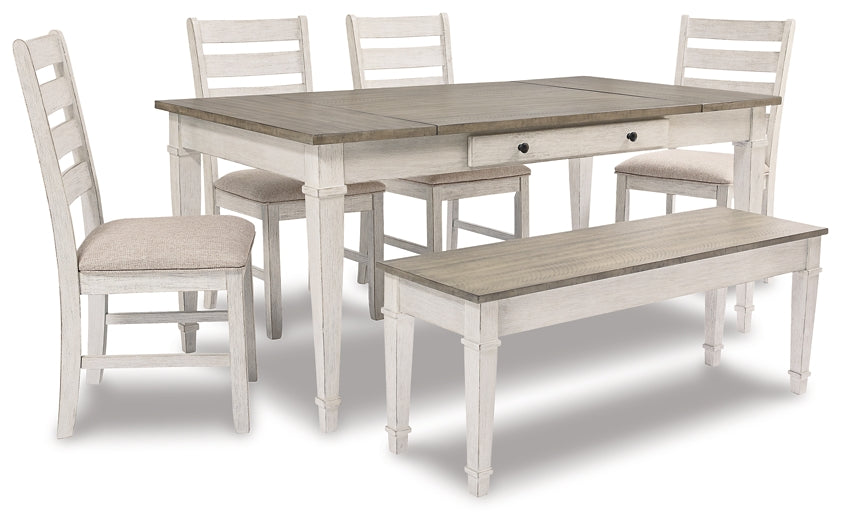 Ashley Express - Skempton Dining Table and 4 Chairs and Bench