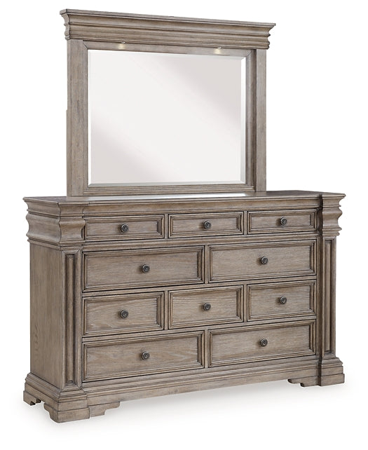 Blairhurst Queen Panel Bed with Mirrored Dresser