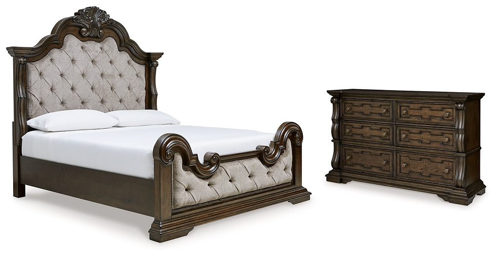 Maylee California King Upholstered Bed with Dresser